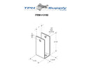 Stamped Stainless Steel, X-High "U" Bracket For 1" Material - 0192 technical specifications drawing
