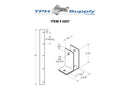 Stamped Stainless Steel, One Ear 3/4" x 57" Full Length Bracket - 0207