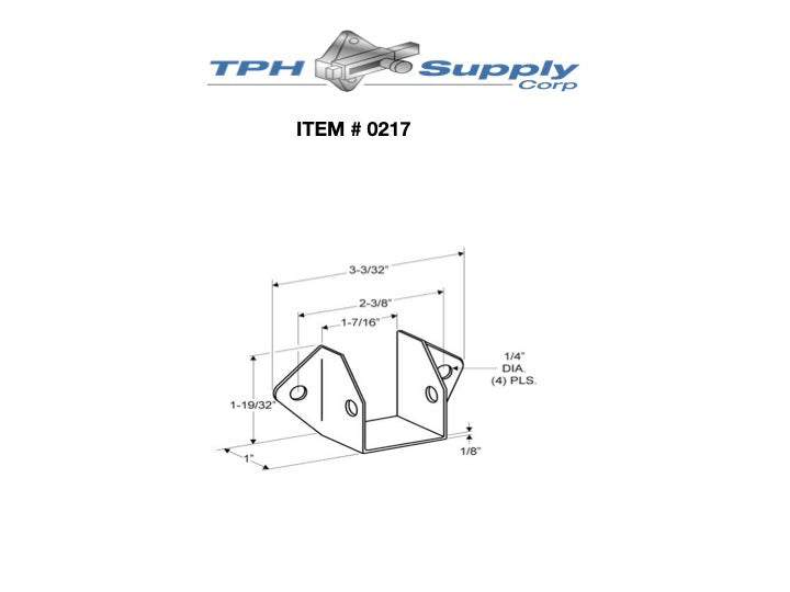 Aluminum Headrail Bracket, 1-1/4" 0217