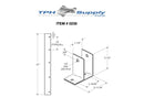 Stamped Stainless Steel, One Ear 1-1/4" x 57" Full Length Bracket - 0235