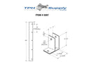 Stamped Stainless Steel, One Ear 1" x 54" Full Length Bracket - 0287