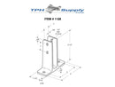 Chrome Plated Zamac, Two Ear Urinal Screen Bracket for 1" Material - 1128