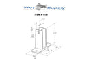 Restroom Partition Chrome Plated, X- High Wall Bracket To Accept 1-1/4" Partition Material - 1130