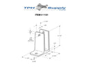 Chrome Plated Zamac, One Ear X-High Wall Bracket For 1-1/4" Material - 1131
