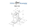 Chrome Plated Zamac, Two Ear Urinal Screen Bracket for 7/8" Material - 1160