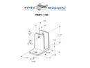 Chrome Plated Zamac, 1 Ear Wall Bracket For 7/8" Material - 1165