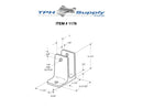 Chrome Plated Zamac, One Ear Wall Bracket For 1" Material - 1176