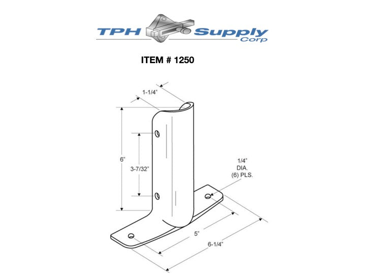 Chrome Plated Zamac, Urinal Screen Wing Bracket for 1-1/4" Material - 1250