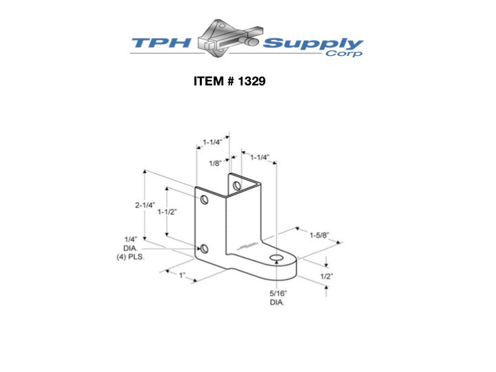 Chrome Plated Zamac Door Hinge Bracket For 1-1/4" Material - 1329