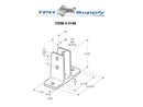 Cast Stainless Steel Urinal Screen Bracket for 1/2" Material - 4148