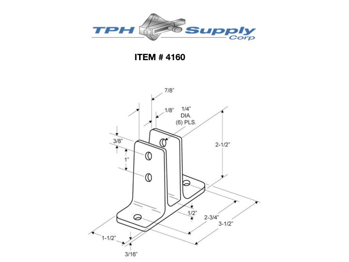 Cast Stainless Steel, Urinal Screen Bracket for 7/8" Material - 4160