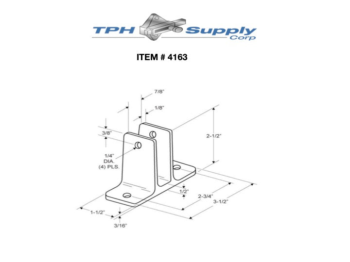 Cast Stainless Steel To Ear Wall Bracket for 7/8" Material - 4163