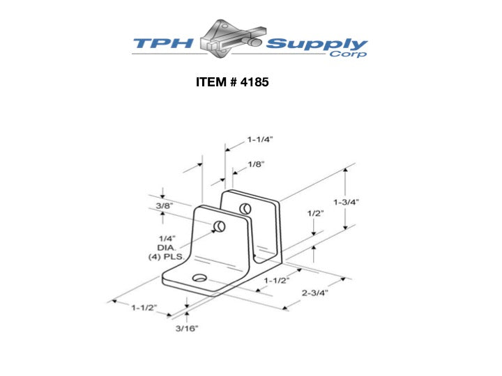 Cast Stainless Steel One Ear Wall Bracket For 1-1/4" Material - 4185