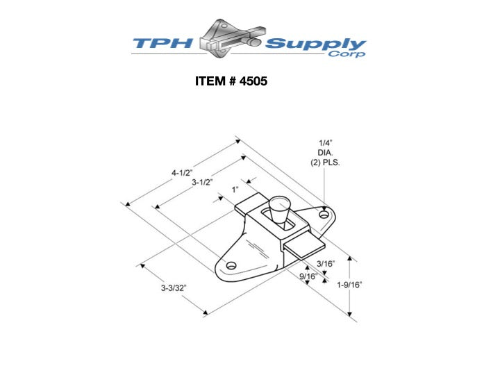 Cast Stainless Steel, Surface Mounted Slide Latch - 4505