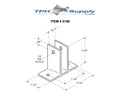 Extruded Aluminum Two Ear Wall Bracket For 1/2" Material - 5156