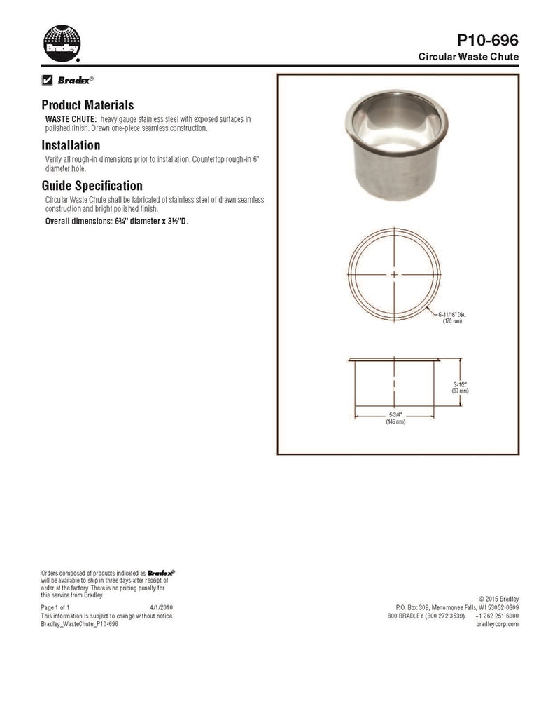 Circular Waste Chute - Bradley - P10-696