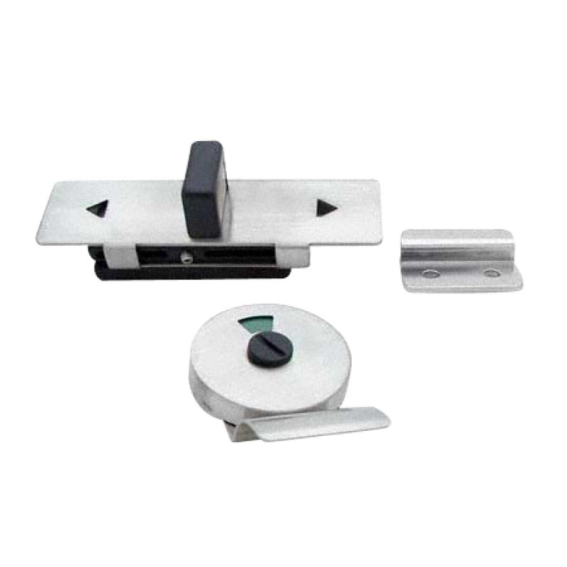 Toilet Partition Door, Stamped Stainless Steel Slide Latch With Keeper, Indicator & Pull 0606