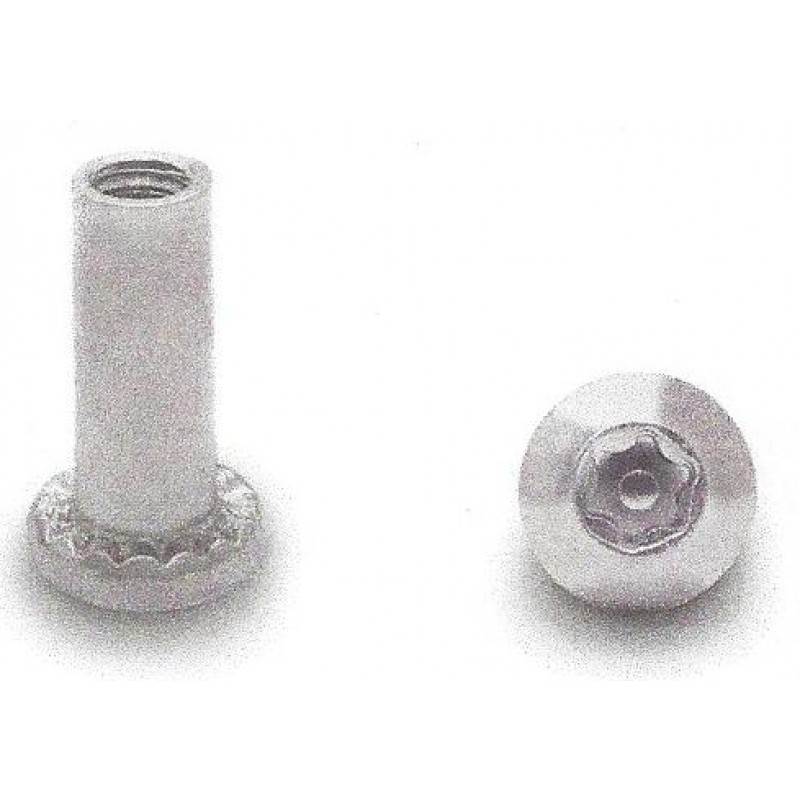 Stainless Steel 10-24 X 1/2" 6 Lobe Barrel Nut With Center Pin 100pack  08820