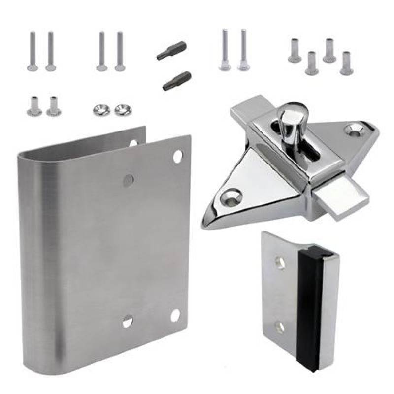 FIX-IT-KIT - Bathroom Partition Door Converts Concealed Latch To Slide Latch Operation Outswing  111169