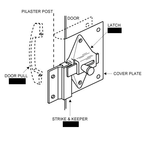 FIX-IT-KIT - Restroom Stall Door Converts Concealed Latch To Slide Latch Operation Outswing 111170
