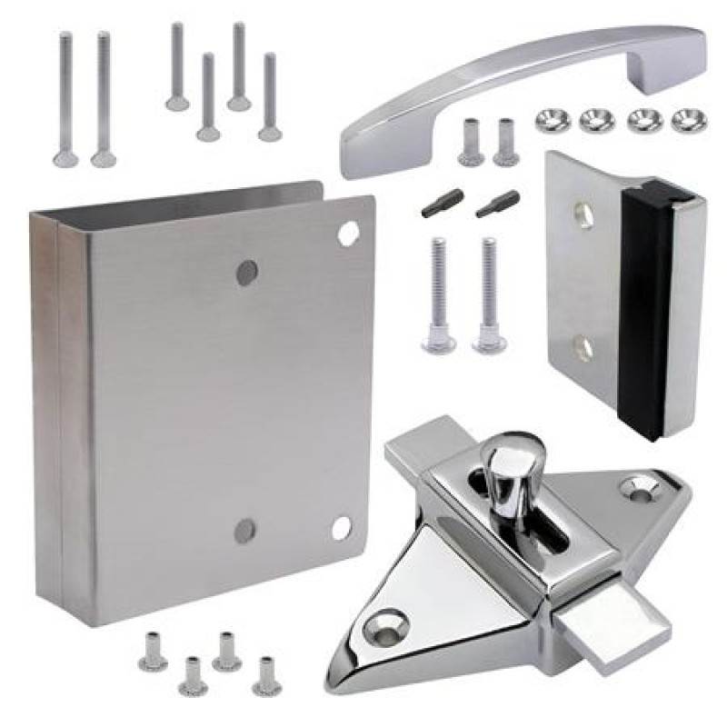 FIX-IT-KIT - Bathroom Partition Door Converts Concealed Latch To Slide Latch Operation Outswing 111551