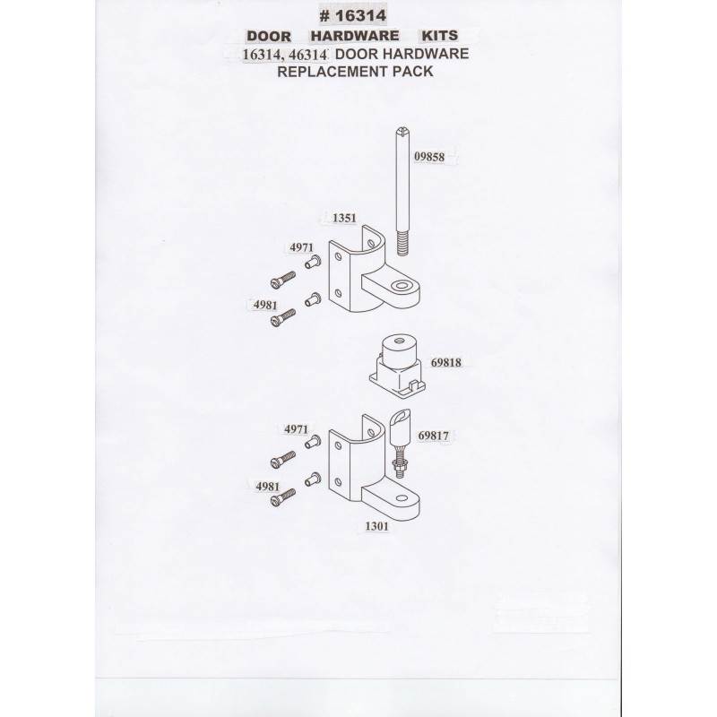 Chrome Plated Zamac, In Or Outswing Door Hardware Kit 16314