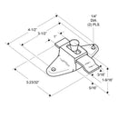 Cast Stainless Steel, Surface Mounted Slide Latch, Offset Bar - 4506