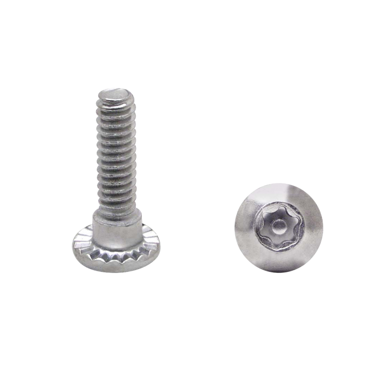 Chrome Plated Steel, 6 Lobe Shoulder Screw W/Center Pin, 100 Pack  48824