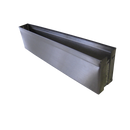 14" W X 3"H, For 1-1/4" Partition Material, Stainless Steel, Open Ended (SPLIT) Pilaster Shoe 63214