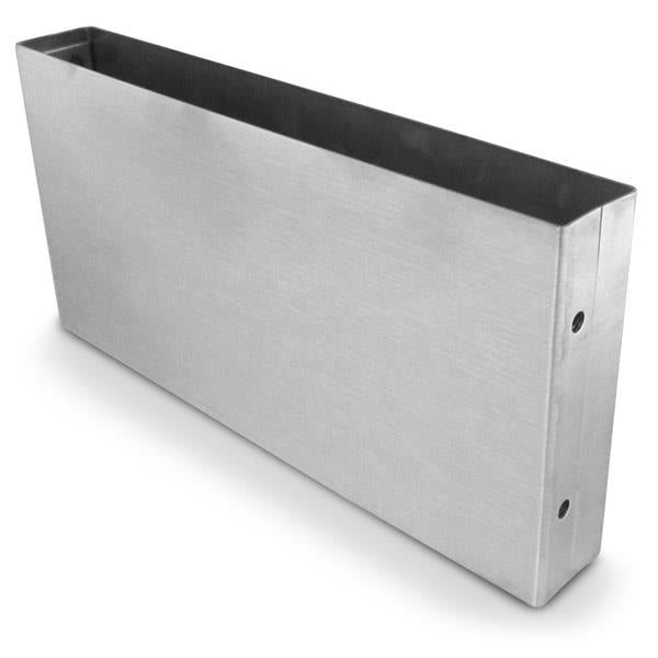 5" W X 4"H, For 1" Partition Material, Open-End, Stainless Steel, Pilaster Shoe 64405