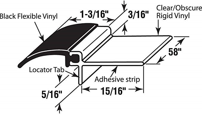 Bathroom Partition Door Privacy Strip Kit - Pack of 5 - 650-1010