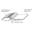 Bathroom Partition Door Privacy Strip Kit - Pack of 5 - 650-1010