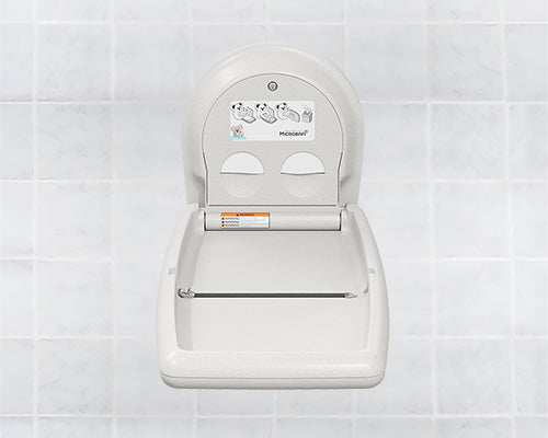 Koala Kare Vertical Surface Mount Baby Changing Station in White Granite - KB301-05