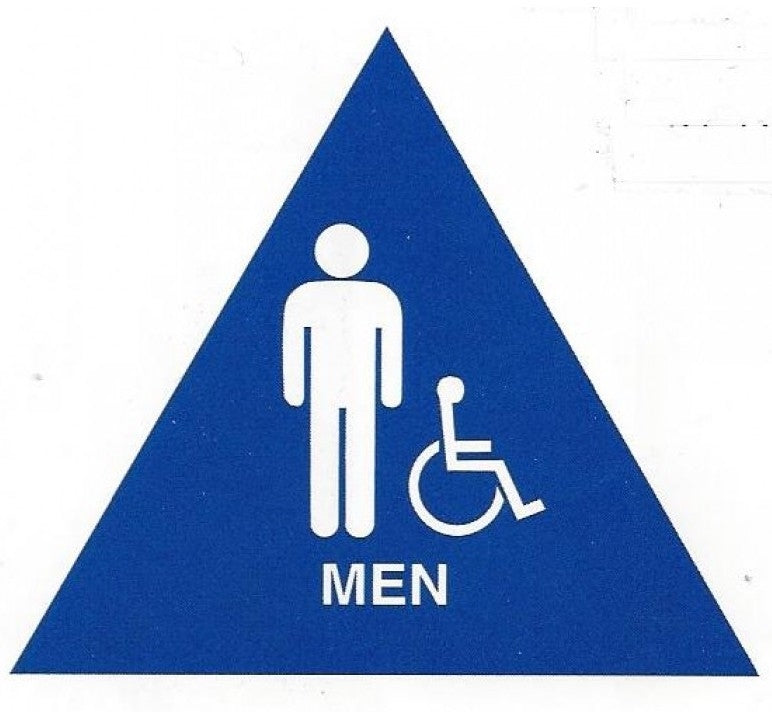 Royal Blue Series - Men's 12" Diameter ADA Bathroom Door Sign SU12M-W