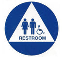 Royal Blue Series - 12" Diameter ADA Unisex Bathroom Door Sign SU12U-W