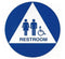 Royal Blue Series - 12" Diameter ADA Unisex Bathroom Door Sign SU12U-W