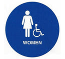 TPH Supply - Royal Blue Series - Women's 12" Diameter ADA Bathroom Door Sign SU12W-W