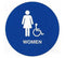 TPH Supply - Royal Blue Series - Women's 12" Diameter ADA Bathroom Door Sign SU12W-W