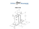 Bathroom Partition Two Ear Cast Stainless Steel Urinal Screen Bracket For 3/4" - 4159