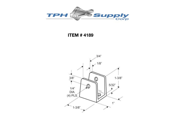 Cast Stainless Steel "U" Bracket for 3/4" Material - 4189